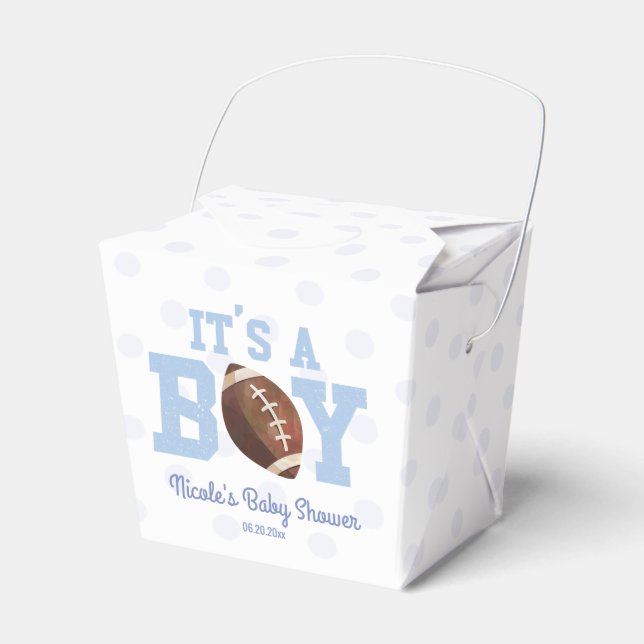 It's A Boy! Blue Football Baby Shower Favour Box (Front Side)