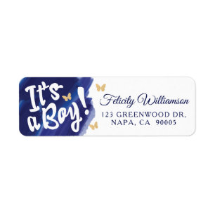 It's a Boy Blue & Gold Watercolour Baby Shower