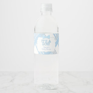 It's A Boy, Blue Plaid Baby Shower Water Bottle Label