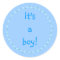 It's a boy! Blue polka dots circle Stickers