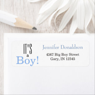 Its a Boy! Blue Return Address Labels