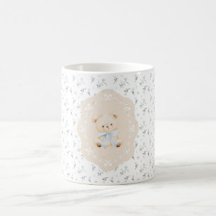 It's a Boy! Blue Ribbon Bow Teddy Bear Coffee Mug