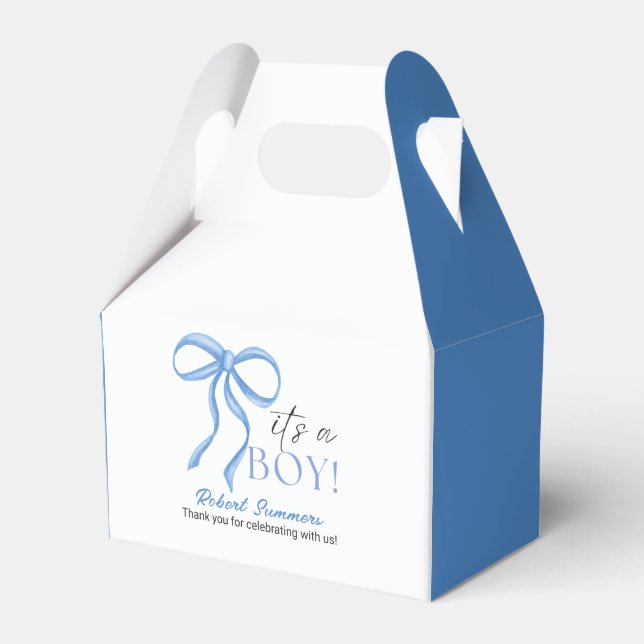 It's a Boy Blue Ribbon Favour Box (Front Side)