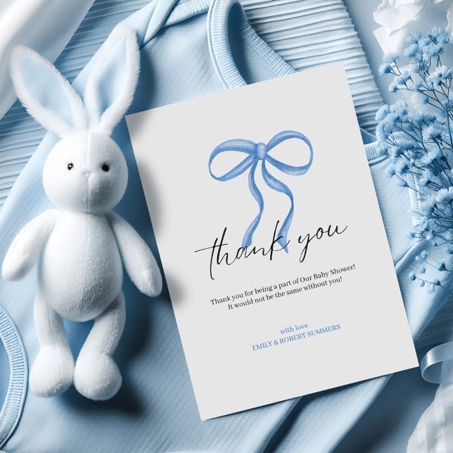 It's a Boy Blue Ribbon Thank You Card (Creator Uploaded)