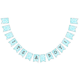 Its a boy Blue Seashells Beach Themed Baby Shower Bunting