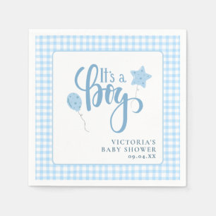 It's a Boy Blue Simple Script Baby Shower  Napkin