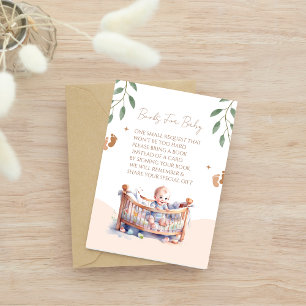 It's a Boy Boho Bassinet baby shower Enclosure Card