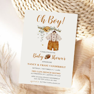It's A Boy Boho Football Watercolor Baby Shower Invitation