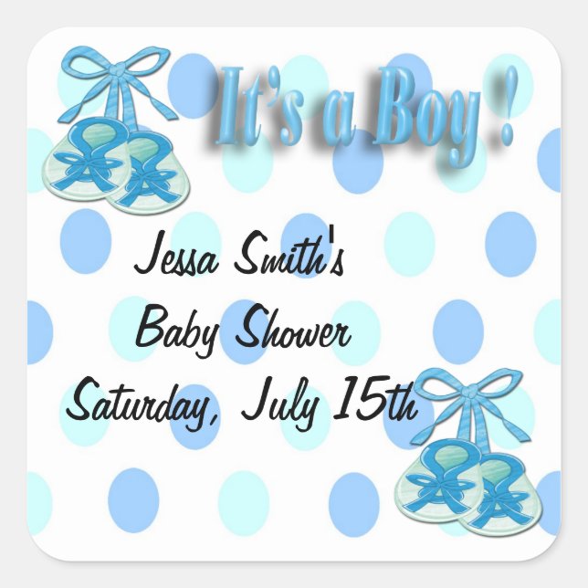 It's a Boy - Booties Shower Favour stickers (Front)