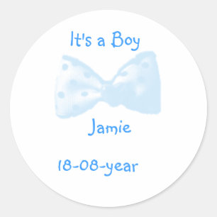 It's a boy! -bow-sticker - classic round sticker