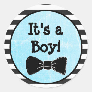 It's a boy, Bow Tie Themed Baby Shower Sticker
