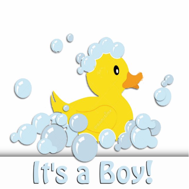 It's a Boy Bubble Baby Shower Blue Standing Photo Sculpture (Front)