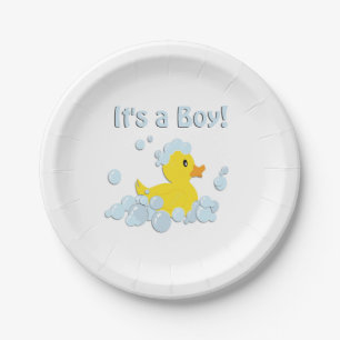 It's a Boy Bubble Baby Shower Paper Plate