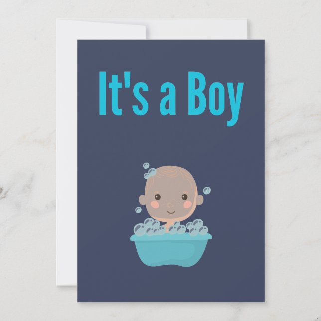 It's a Boy - Bubble bath Invitation (Front)