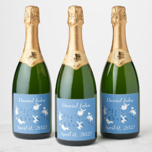 It's A Boy Bunnies Sparkling Wine Label