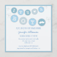 It's A Boy Bunting Banner Baby Shower Invite