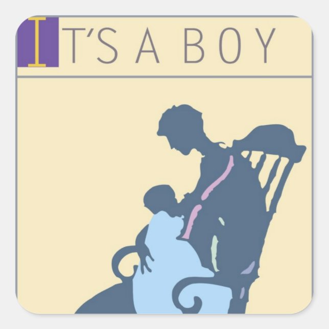 <It's a Boy> by Steve Collier Square Sticker (Front)