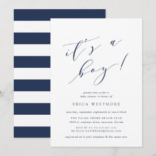 It's a Boy Calligraphy Baby Shower Invitation