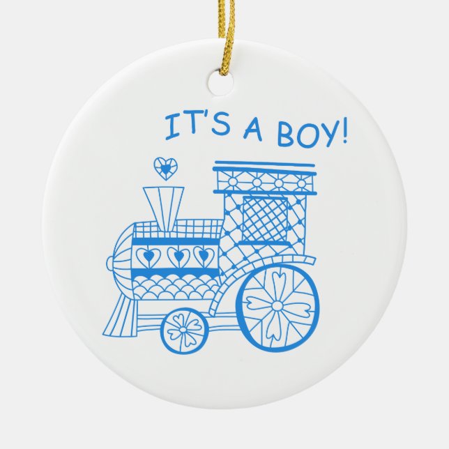 It's a Boy Ceramic Tree Decoration (Front)
