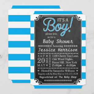 It's A Boy! Chalkboard Baby Shower Invitations