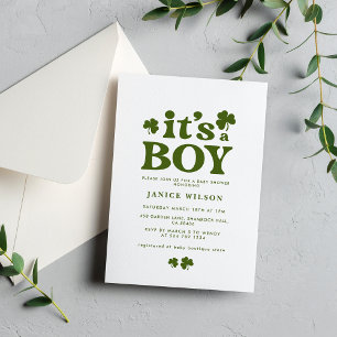 Its a Boy Charm St. Patrick's Day Baby Shower Invitation