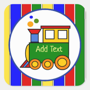 It's a Boy Choo Choo Train Prime Baby Shower Square Sticker