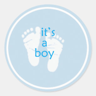 It's a boy classic round sticker