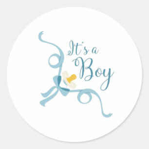 Its A Boy! Classic Round Sticker