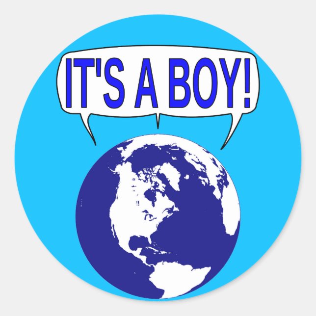 It's a Boy Classic Round Sticker (Front)