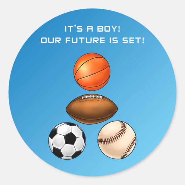 It's A Boy Classic Round Sticker (Front)