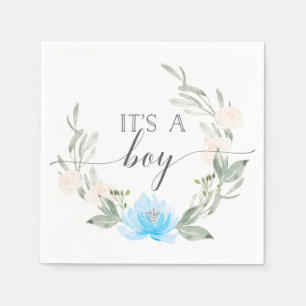 It's a Boy Cocktail Napkins Pastel Blue