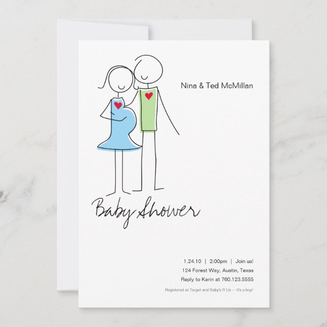 It's a Boy, Coed Baby Shower Invitations, 5x7 Invitation (Front)