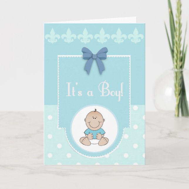 It's A Boy Congratulations New Baby Card (Front)