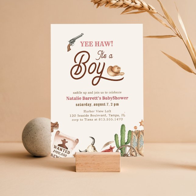 It's a Boy Cowboy Baby Shower Invitation (Creator Uploaded)