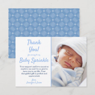 It's A Boy Cute Blue Baby Sprinkle Thank You Card