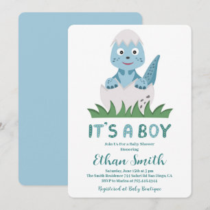 It's a Boy Cute Dinosaur Baby Shower Invitation