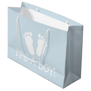 It's a boy cute footprints baby shower party large gift bag