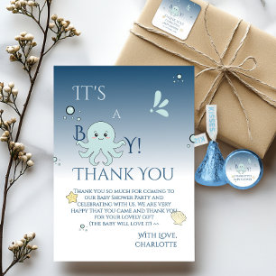 It's A Boy! Cute Ocean Animals Baby Shower Thank You Card