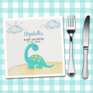 It's a Boy, Cute Watercolor Dinosaur Baby shower Napkin