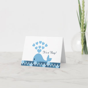 It's A Boy! Cute Whale Announcement