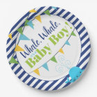 It's A Boy Cute Whale Baby Shower Nautical Stripes