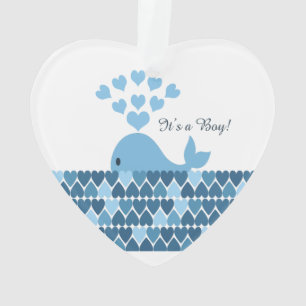 It's a boy Cute Whale Ornament