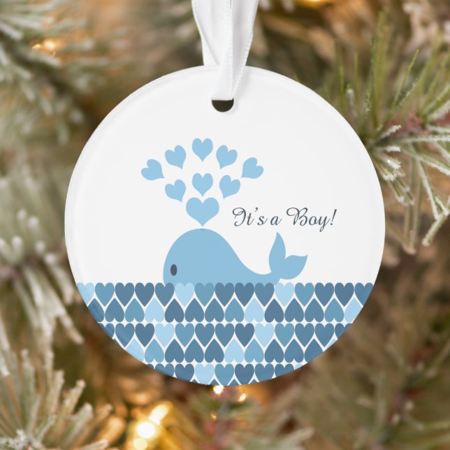 It's a boy Cute Whale Ornament (Tree)