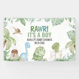 It's A Boy Dinosaur Baby Shower  Banner
