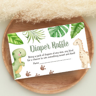 It's a Boy Dinosaur Baby Shower Diaper Raffle Enclosure Card