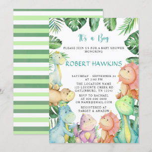 It's a Boy Dinosaur Baby Shower Invitation
