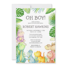 It's a Boy Dinosaur Baby Shower Invitation