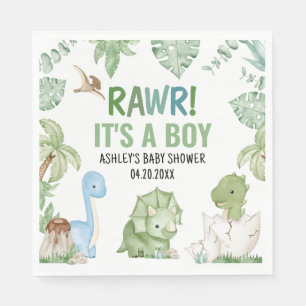 It's A Boy Dinosaur Baby Shower  Napkin