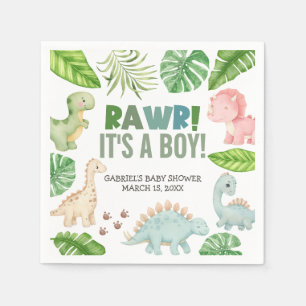 It's a Boy Dinosaur Baby Shower Napkin