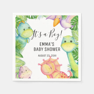 It's a Boy Dinosaur Baby Shower Party Paper Napkin